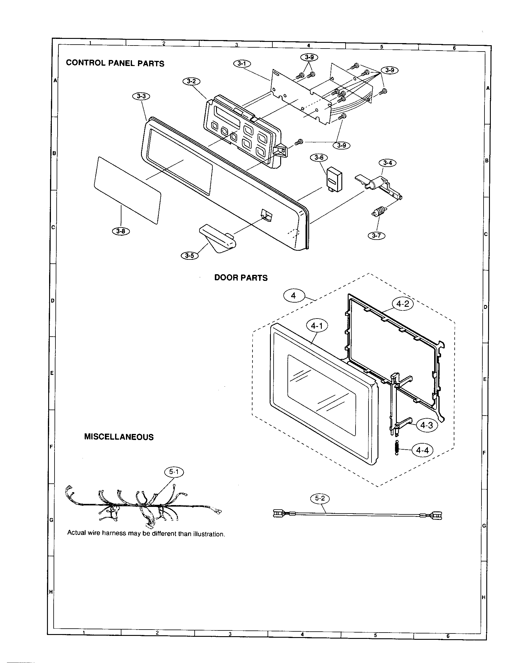 Control panel and door