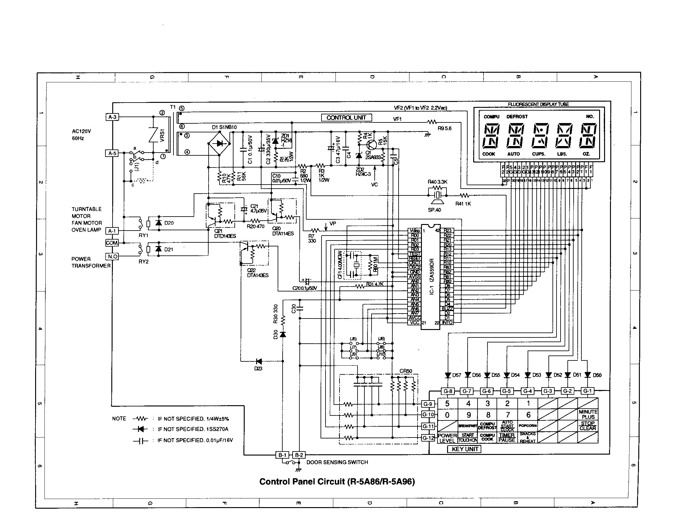 (r-5a86/96)-control panel circuit