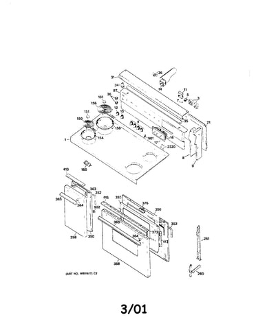 Control panel, cooktop and doors