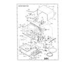 Sharp R-305AK oven and cabinet diagram
