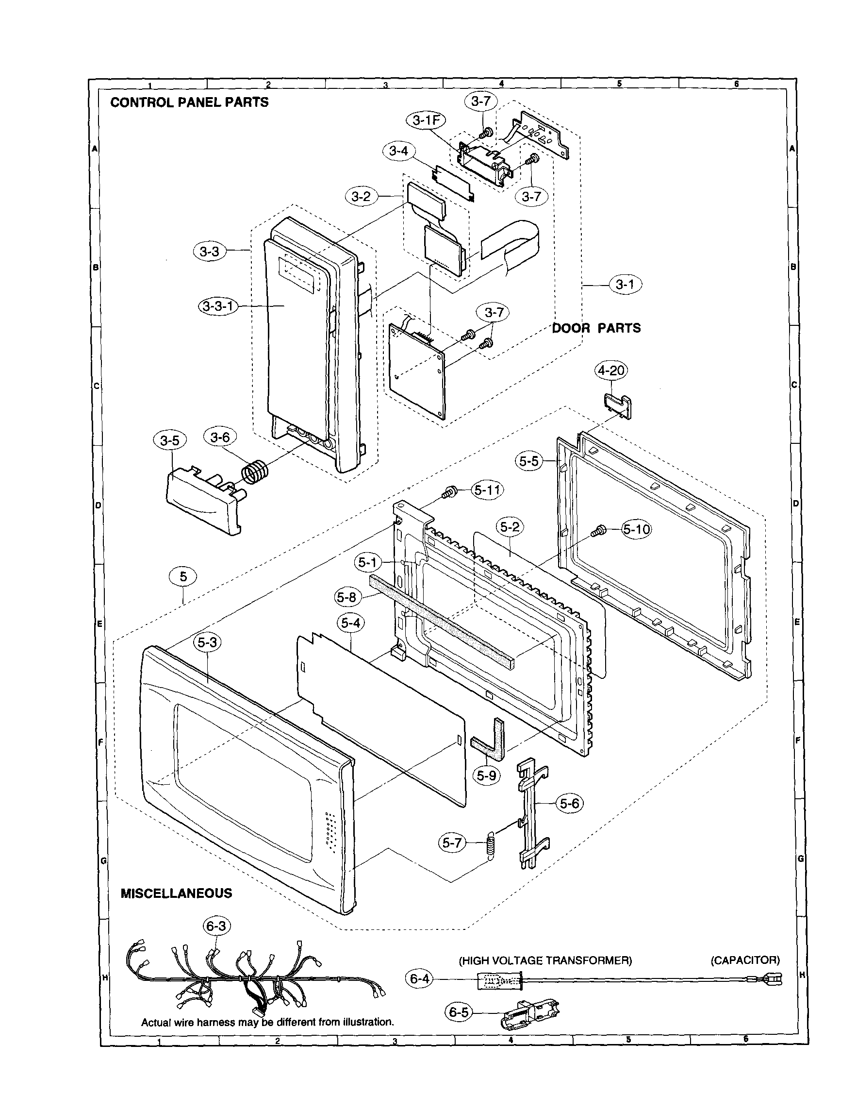 Control panel and door