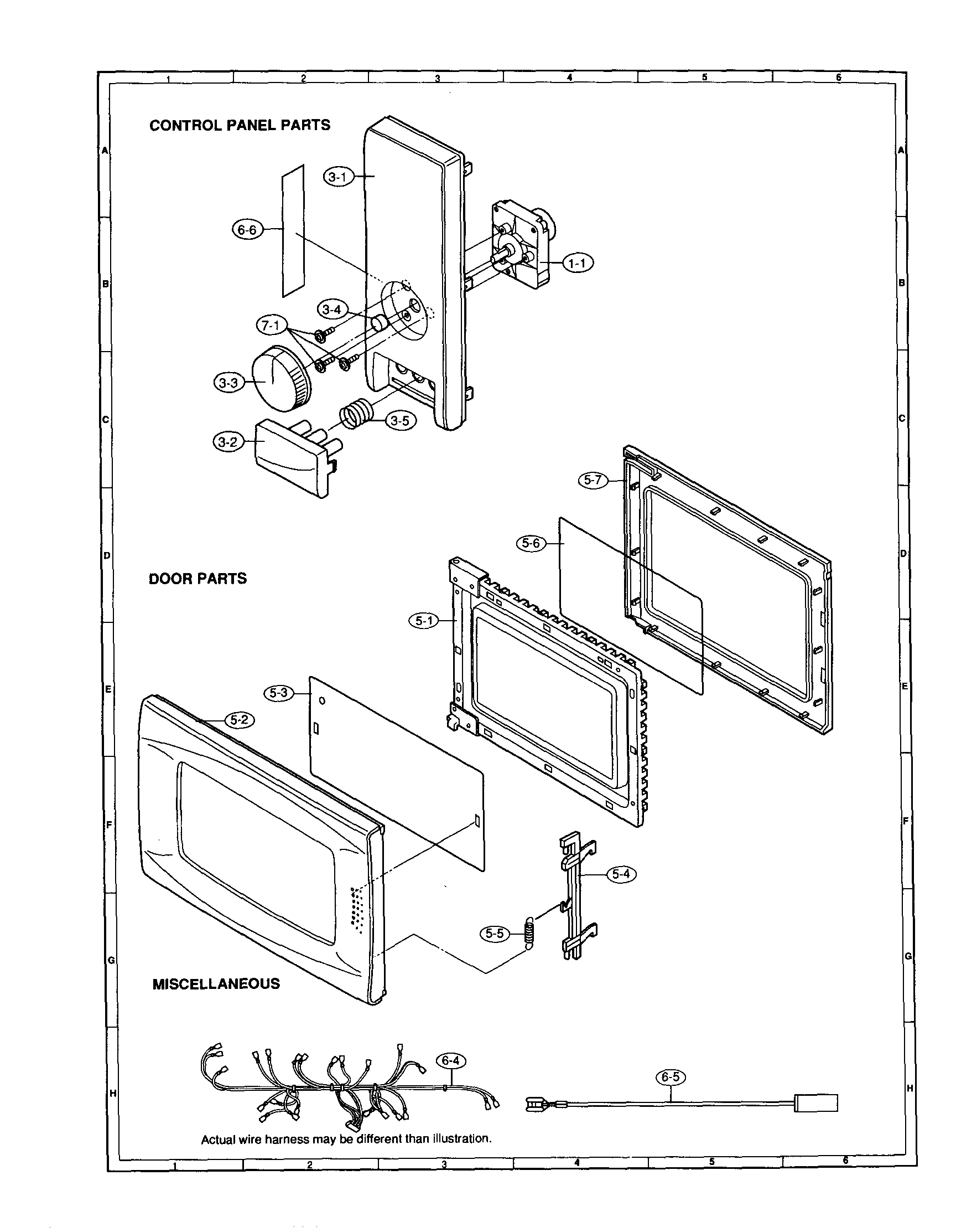 Control panel and door