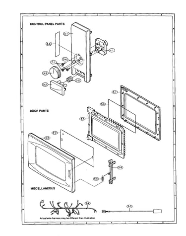 Control panel and door