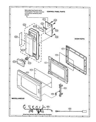 Control panel and door