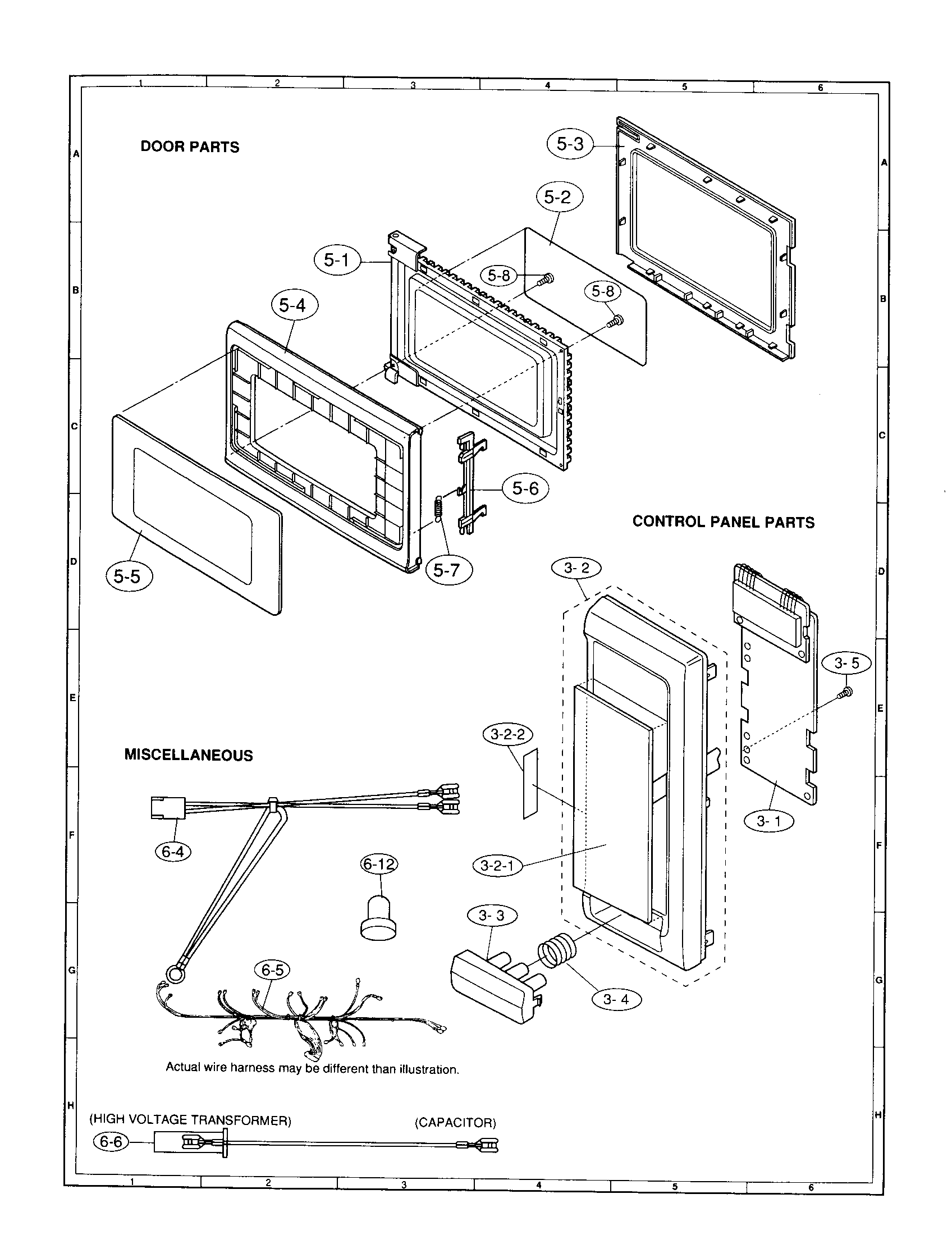Door and control panel