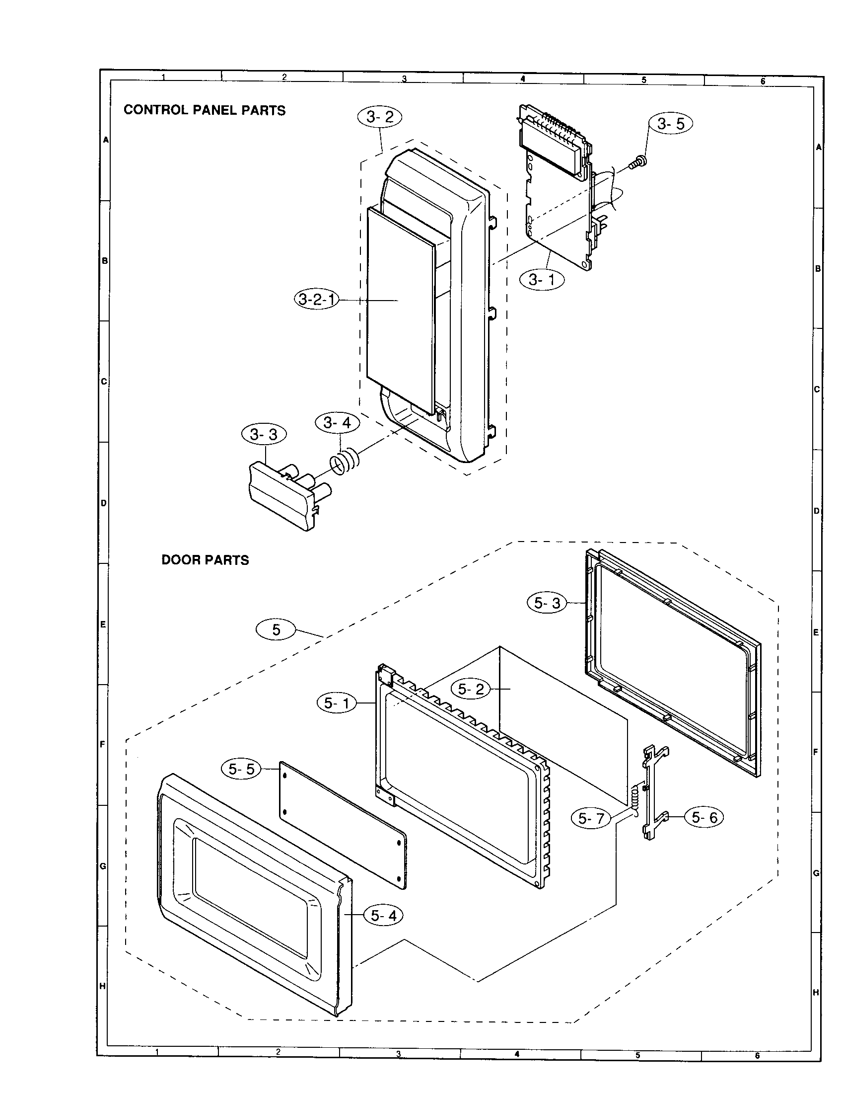 Control panel and door