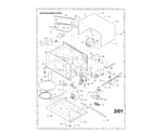 Sharp R-330CW oven and cabinet diagram