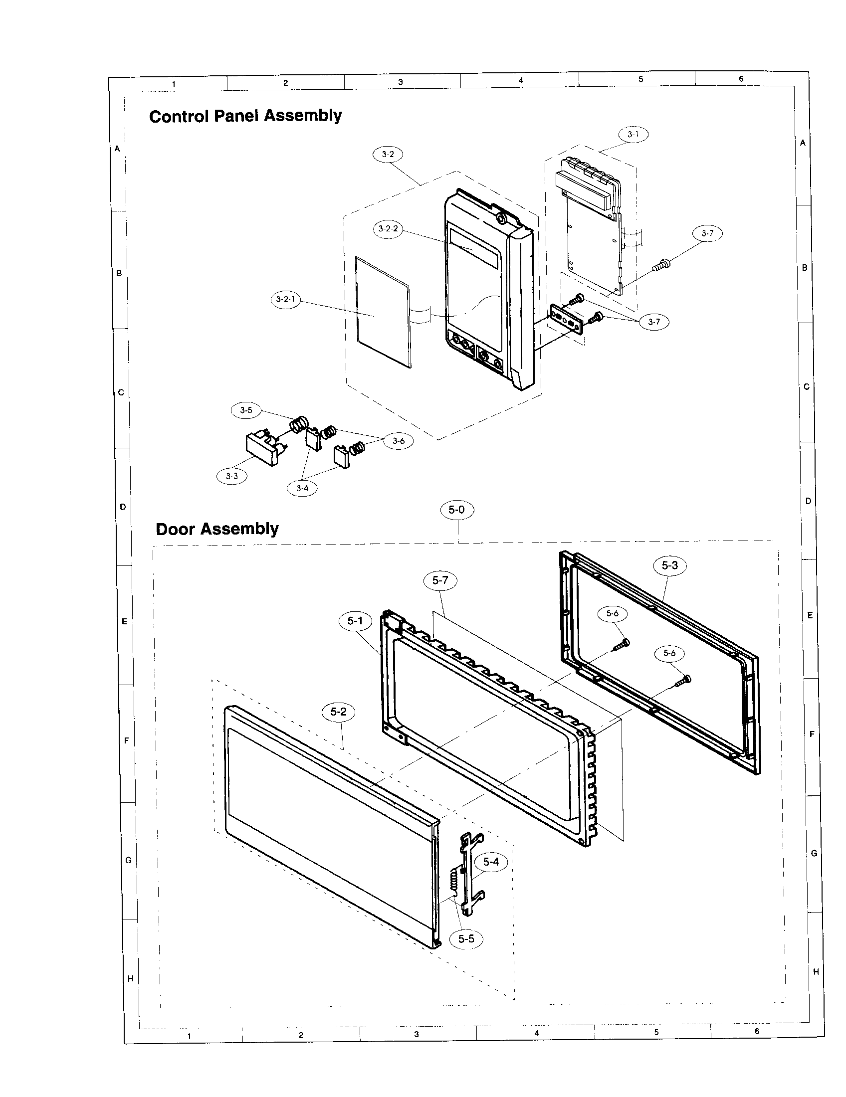 Control panel and door