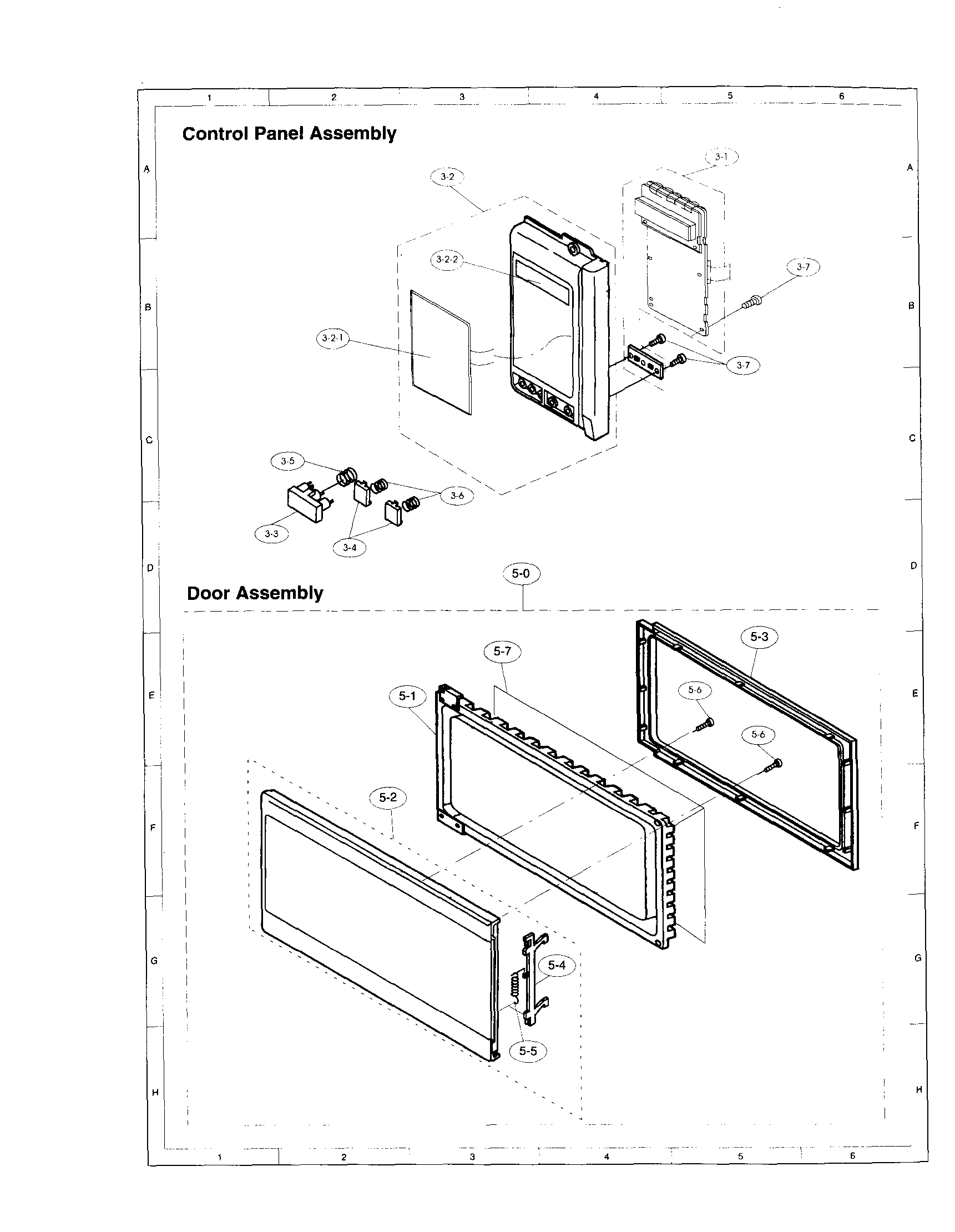 Control panel and door