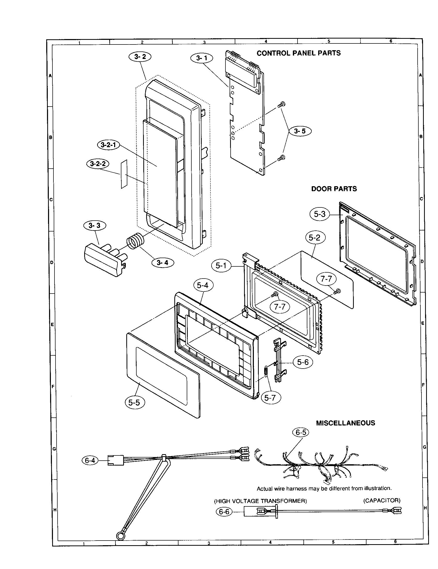 Control panel and door