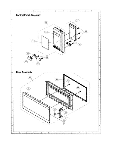 Control panel and door