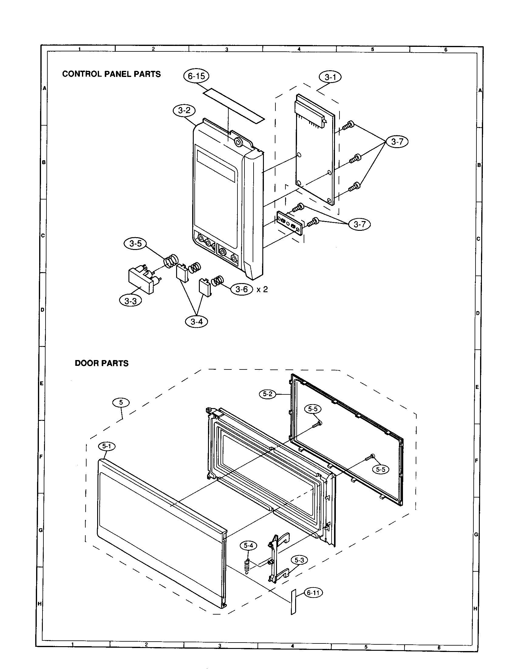 Control panel and door