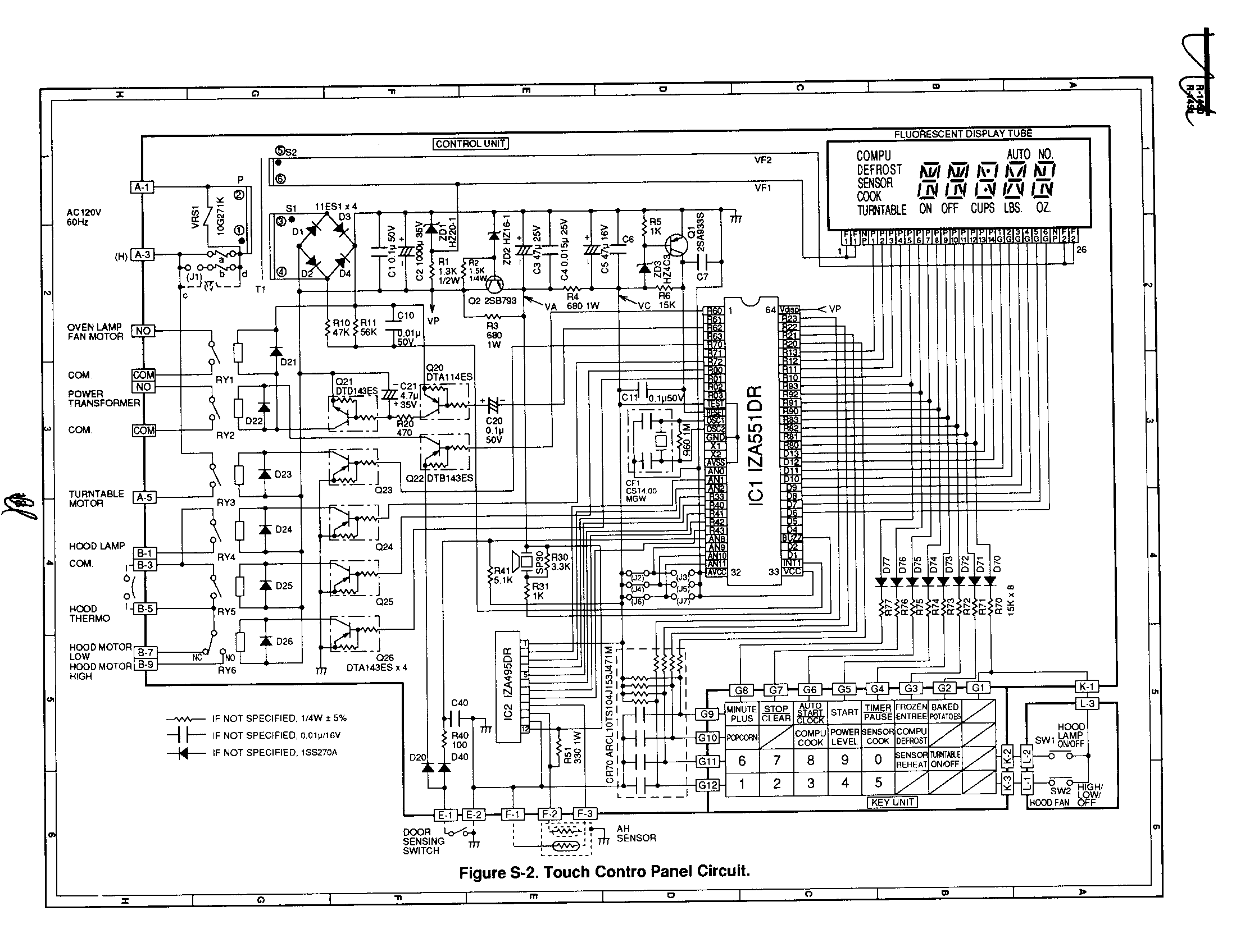 Touch control panel circuit