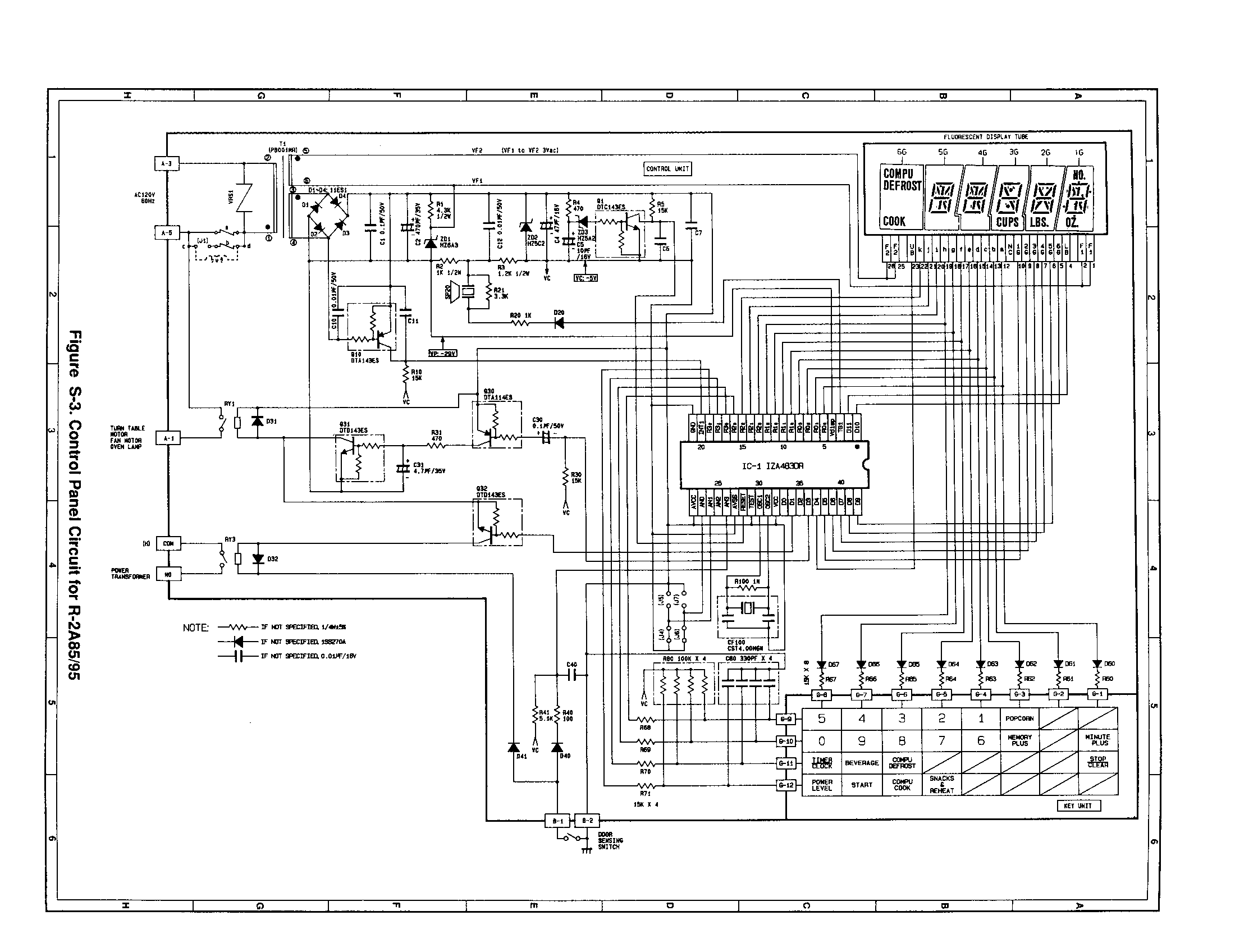 Control panel circuit r-2a85/95