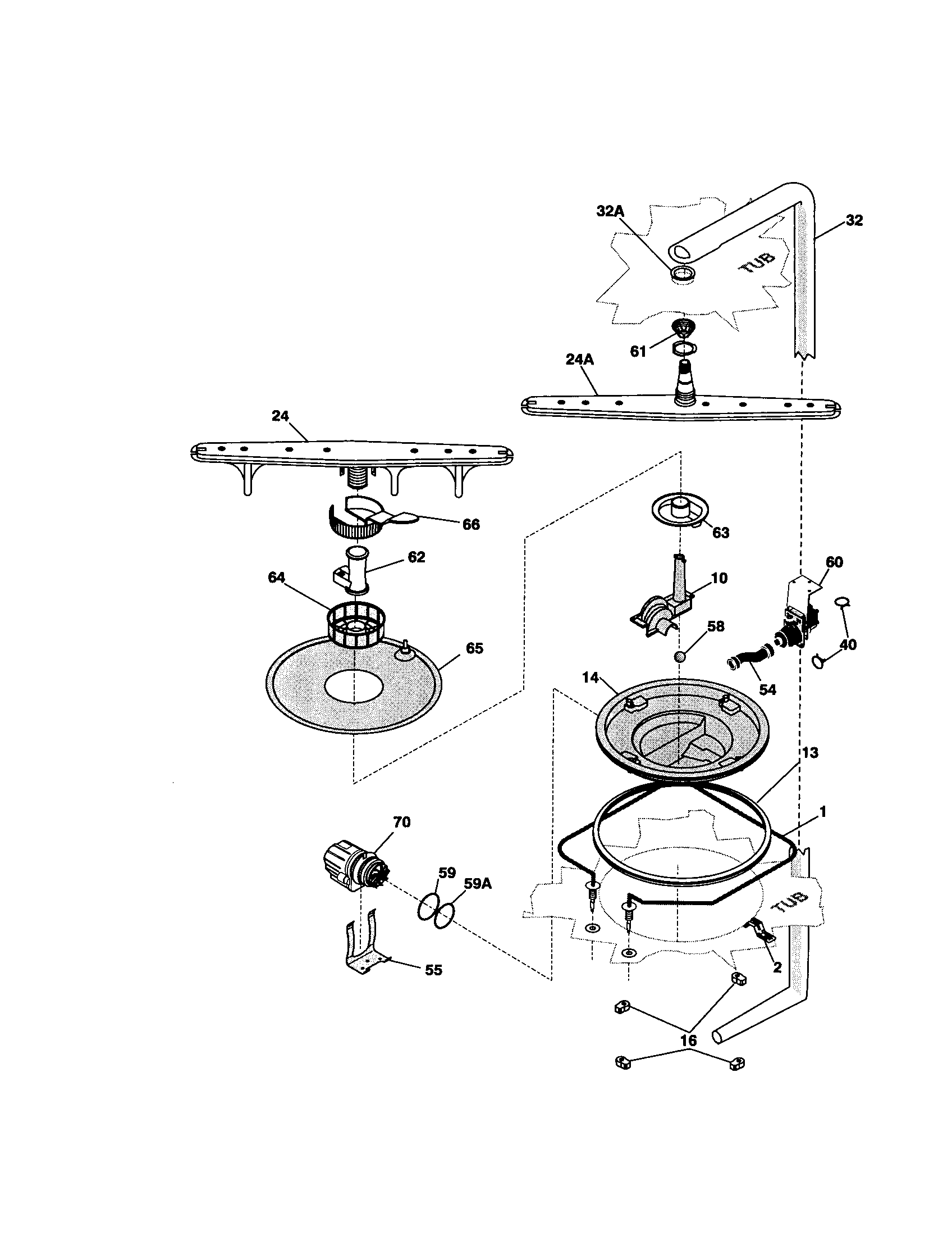 MOTOR/HEATER/SPRAY ARM