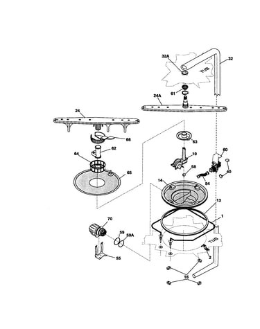 Motor/heater/spray arm