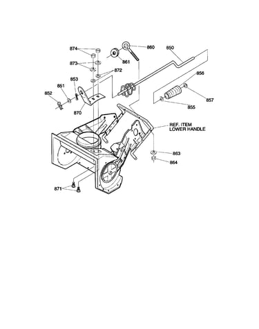 Chute control rod assembly