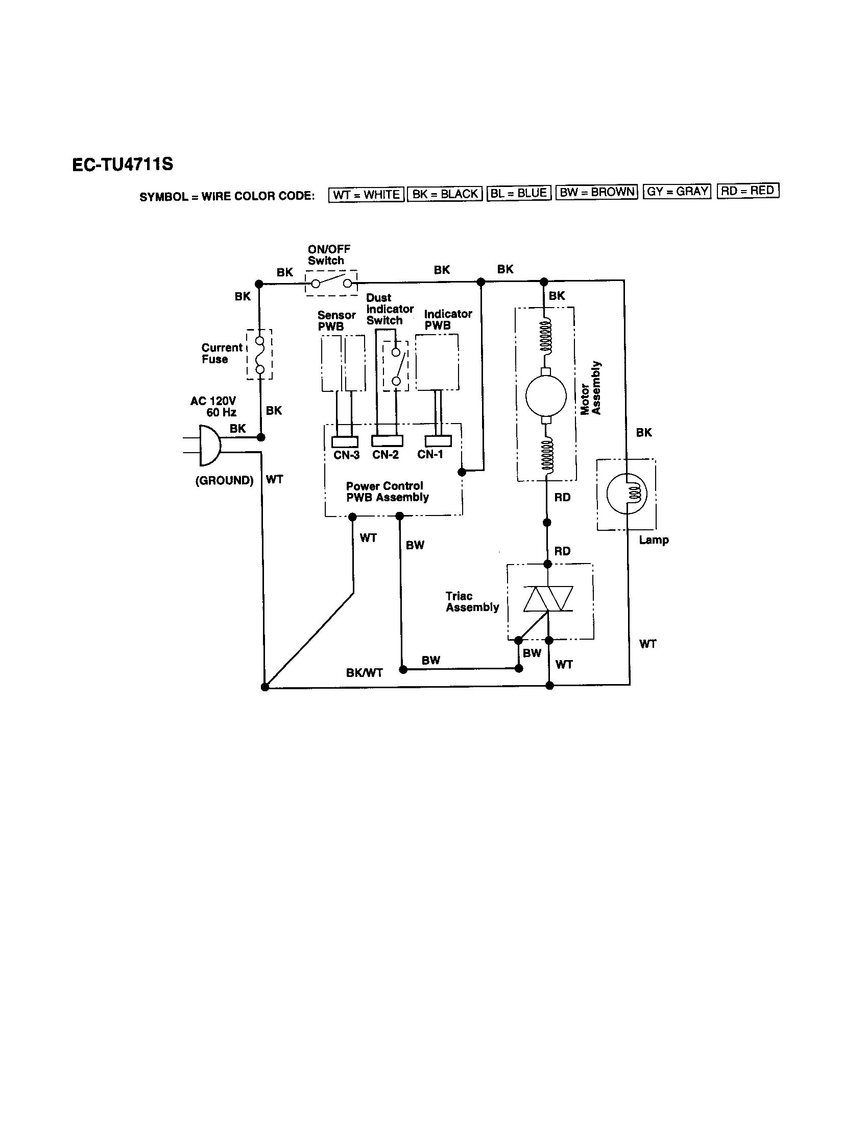Wire color code-ec-tu4711s