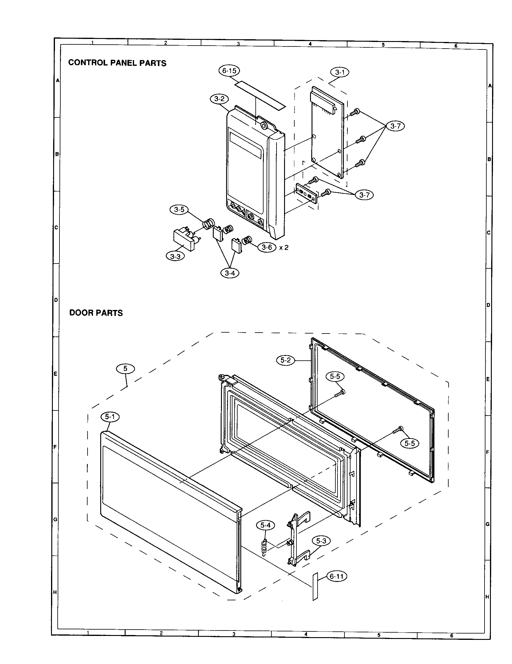 Control panel/door