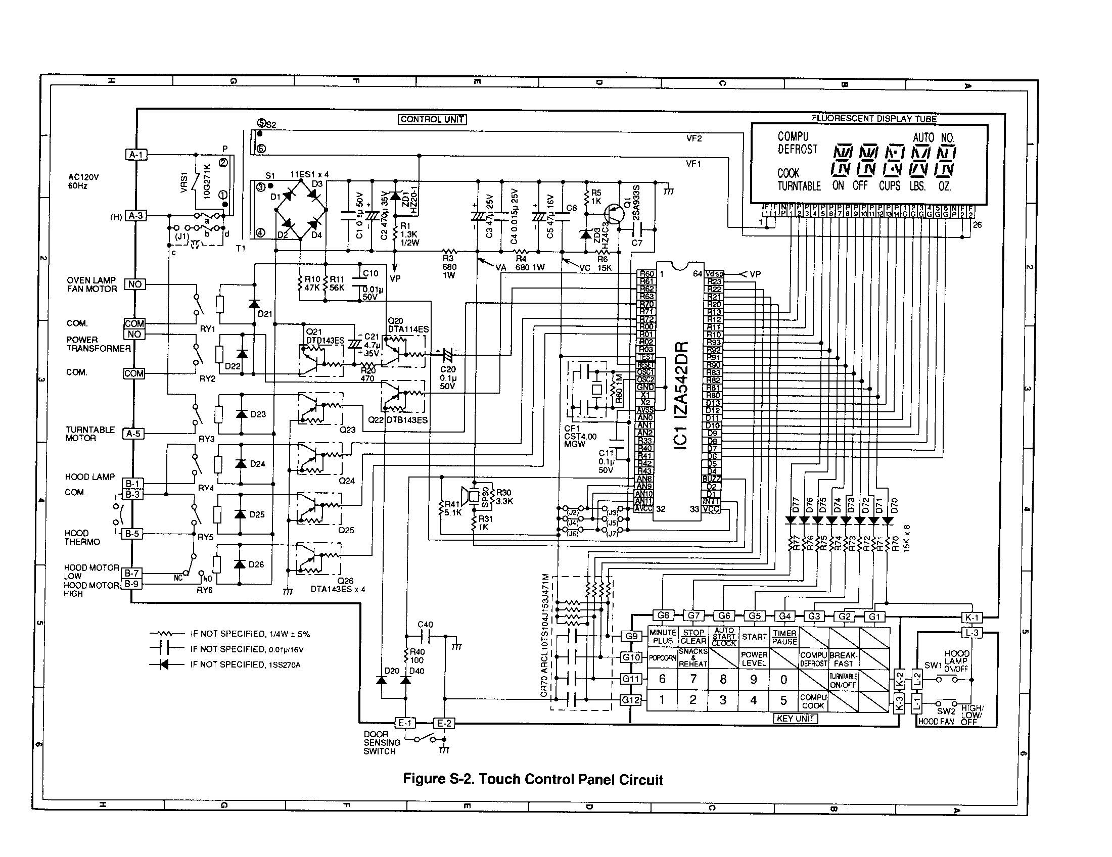 Touch control panel circuit
