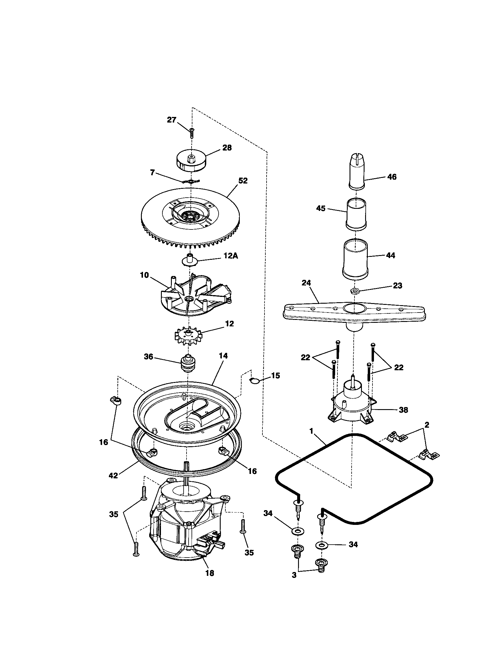 MOTOR/HEATER/SPRAY ARM