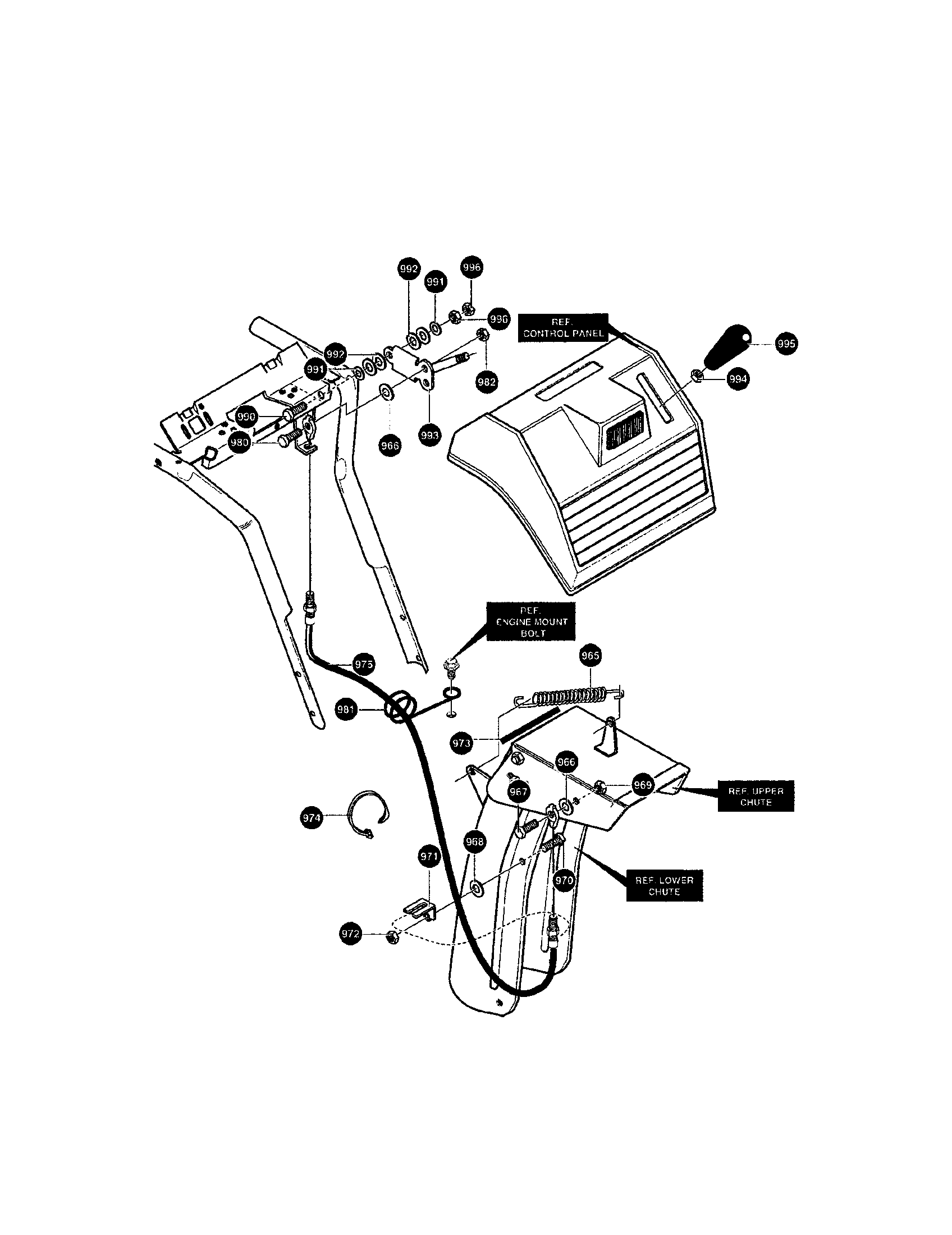 Remote chute control assembly