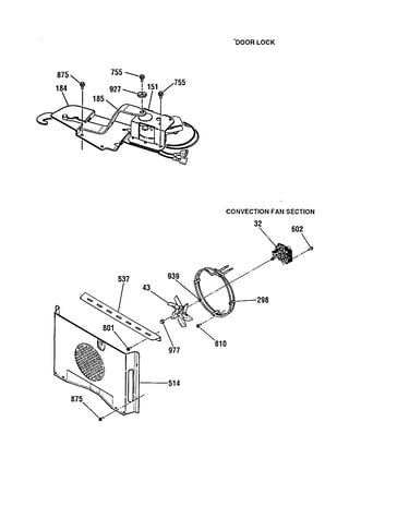 Door lock and convection fan