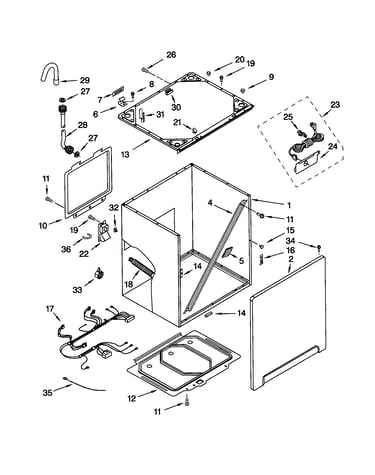 Cabinet and frame