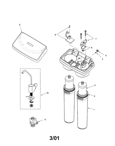 Undersink drinking water filter