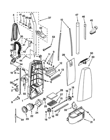 Dust compartment and motor
