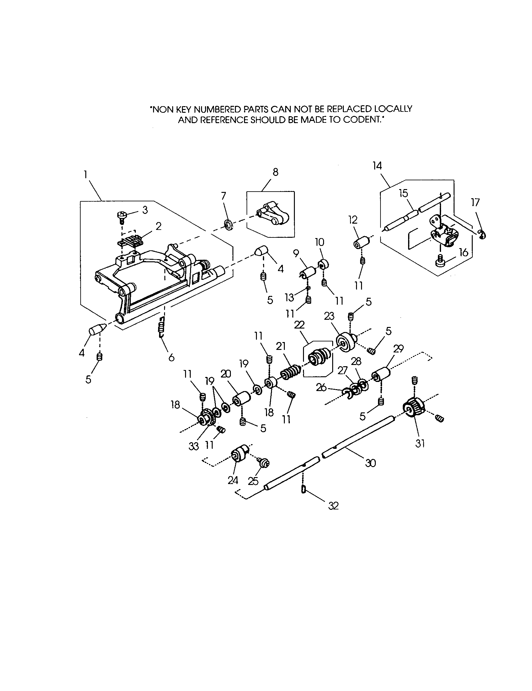 Feed rock shaft unit