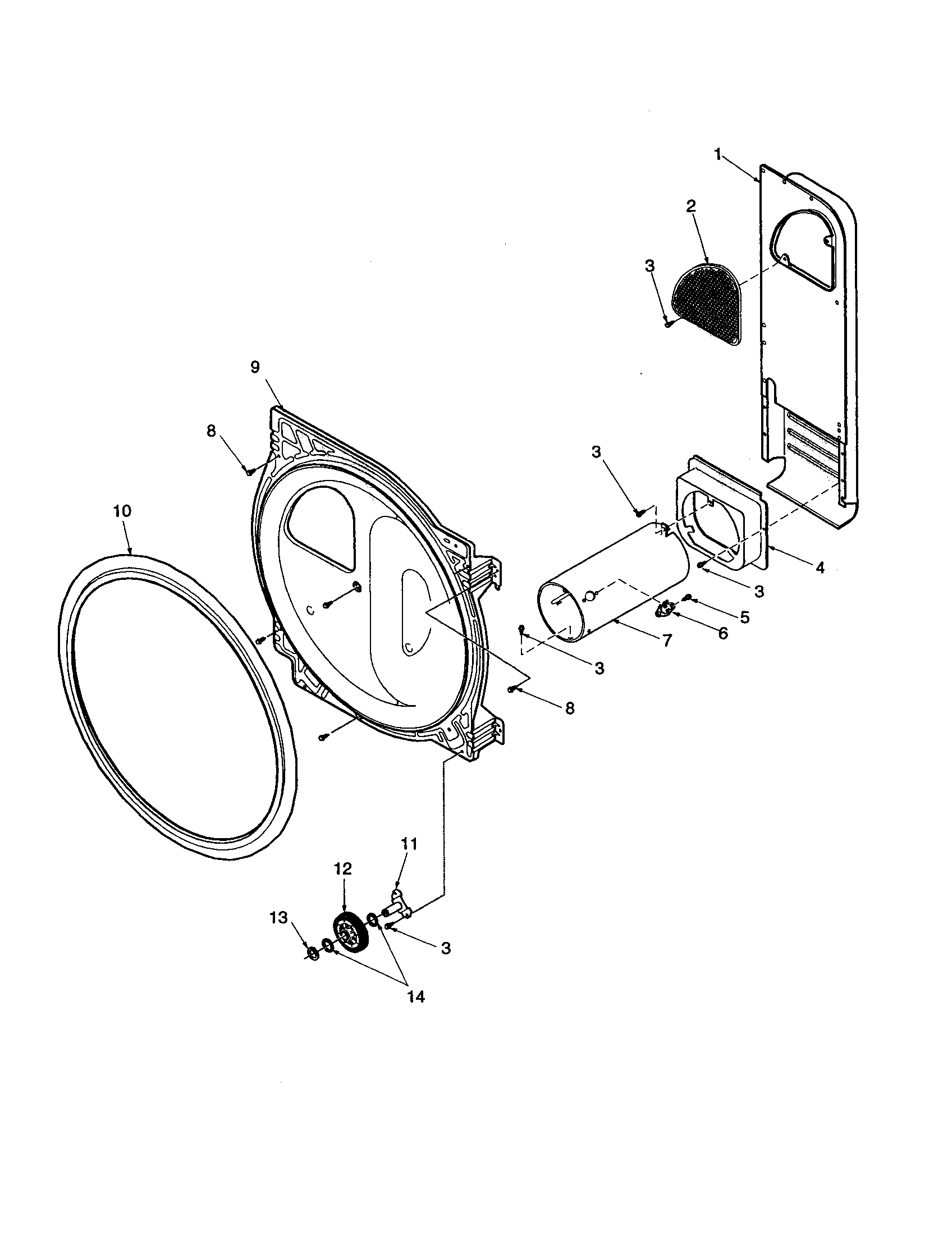 REAR BULKHEAD, ROLLERS AND AIR DUCT