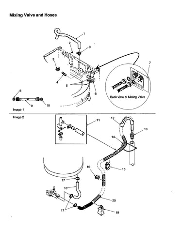 Mixinig valve and hoses