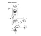 Amana DLW330RAW-PDLW330RAW motor, belt, pump and idler diagram