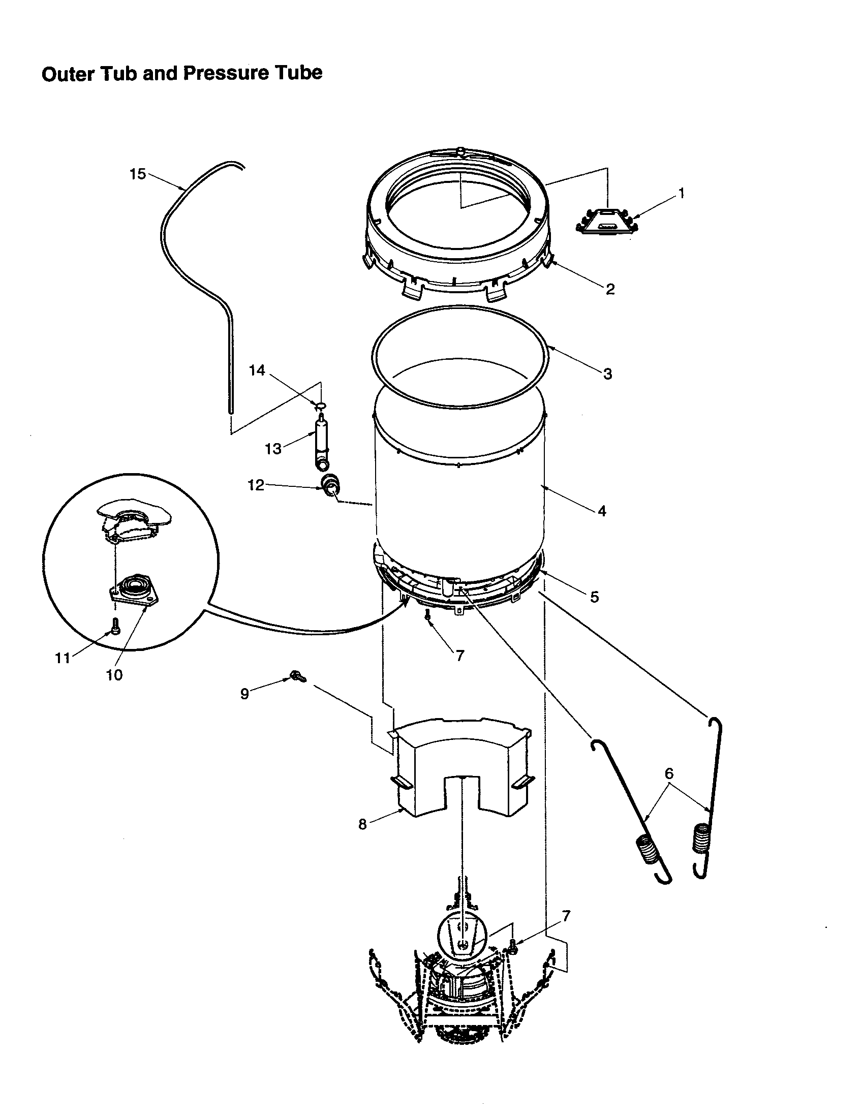 OUTER TUB AND PRESSURE TUBE