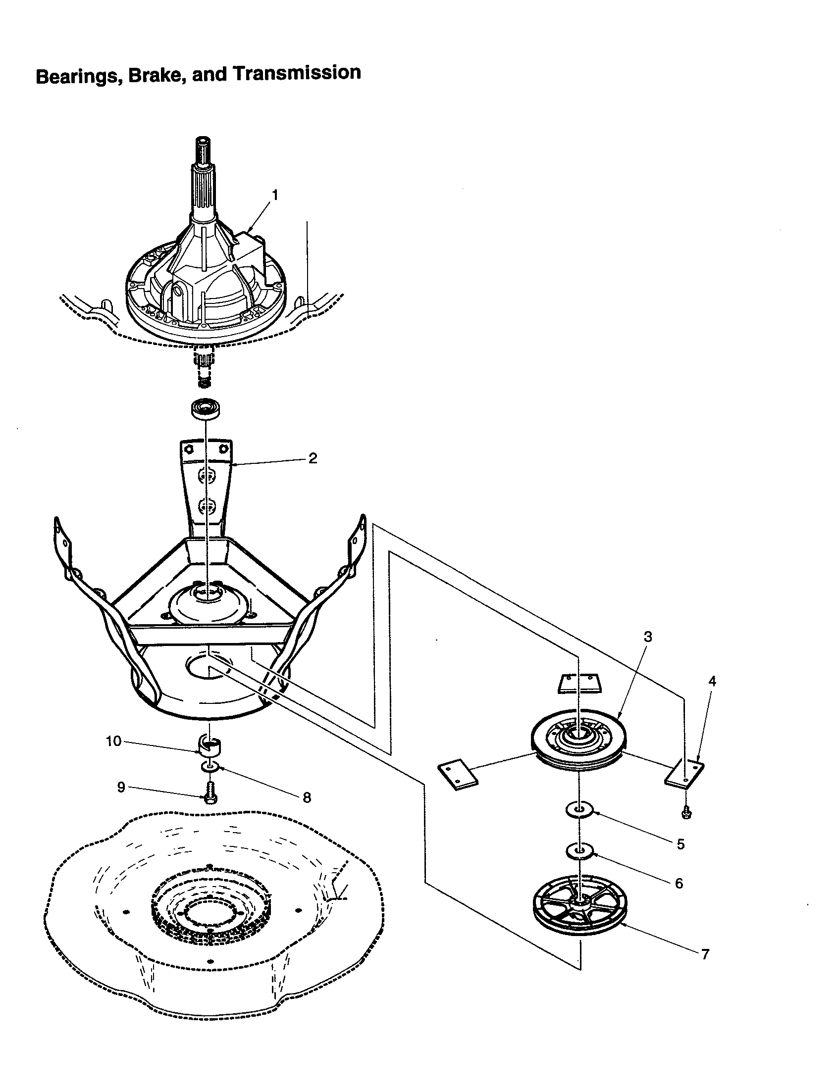Bearing, brake and transmission