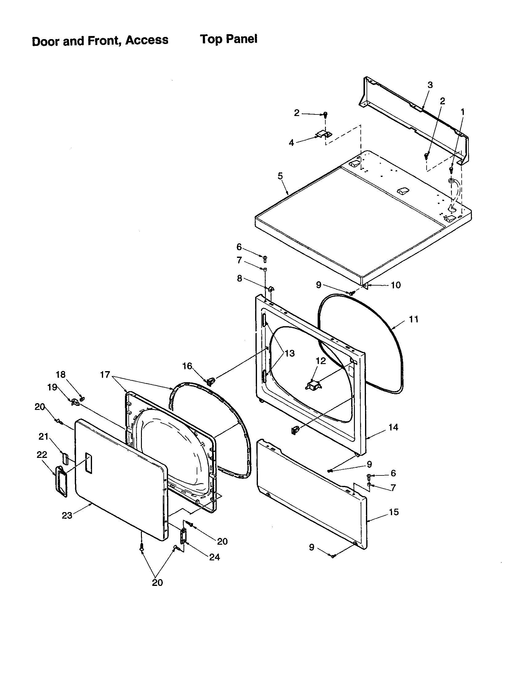 DOOR AND FRONT, ACCESS/TOP PANEL