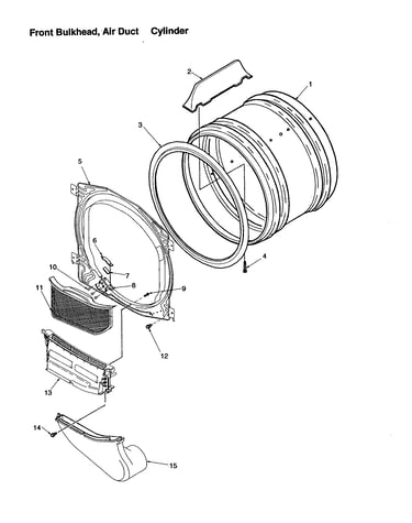 Front bulkhead, air duct/cylinder