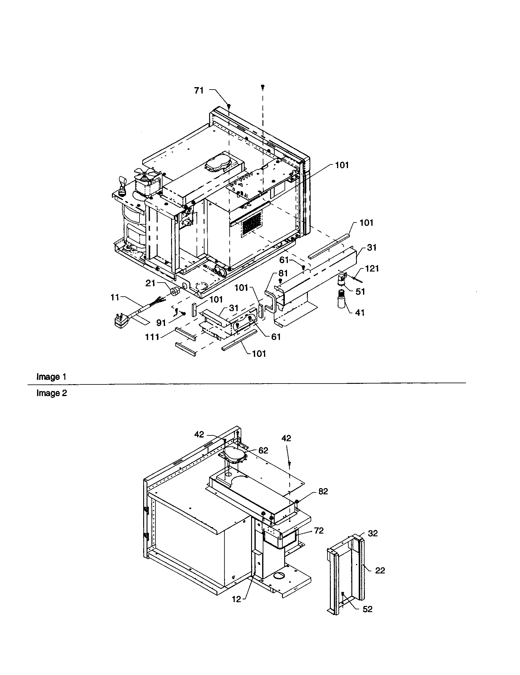 Light and megnetron/stirrer motor