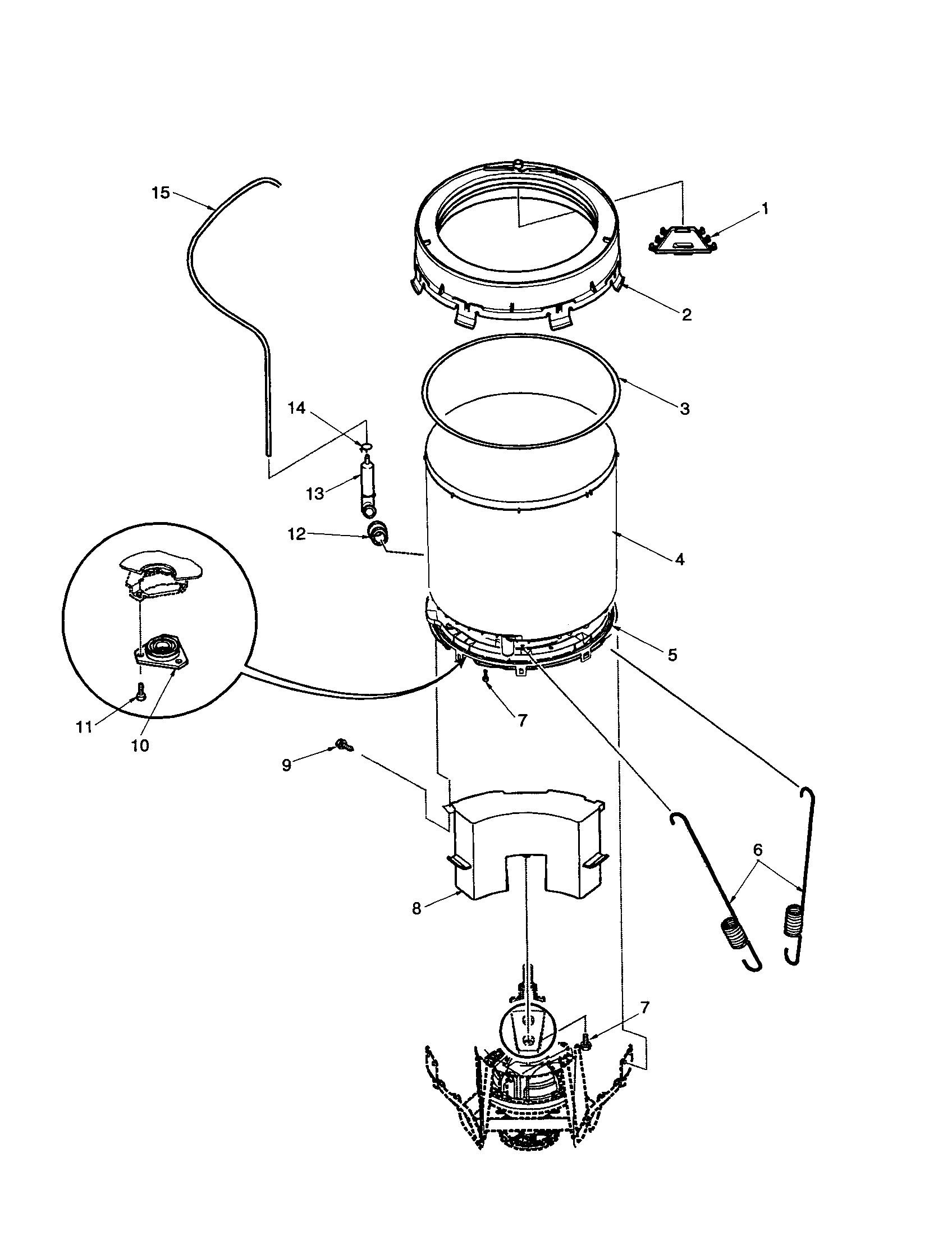 OUTER TUB AND PRESSURE TUBE