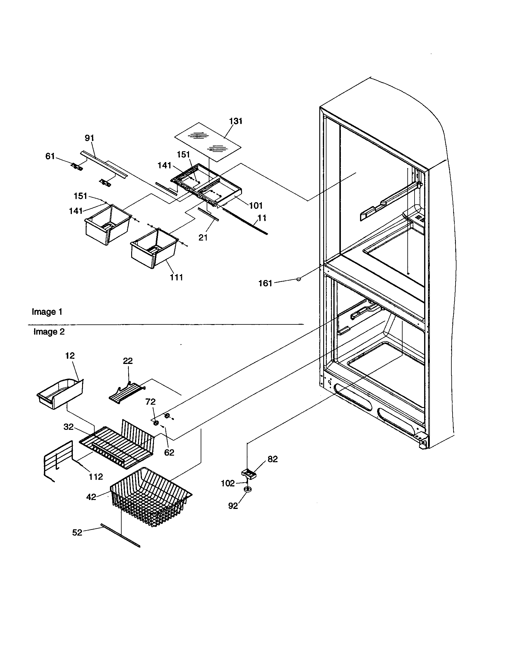 Crisper/freezer feature