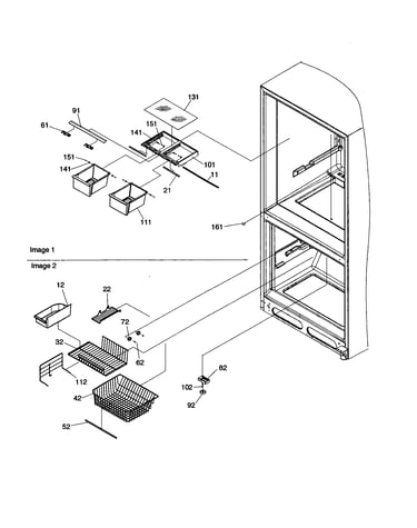 Crisper/freezer feature