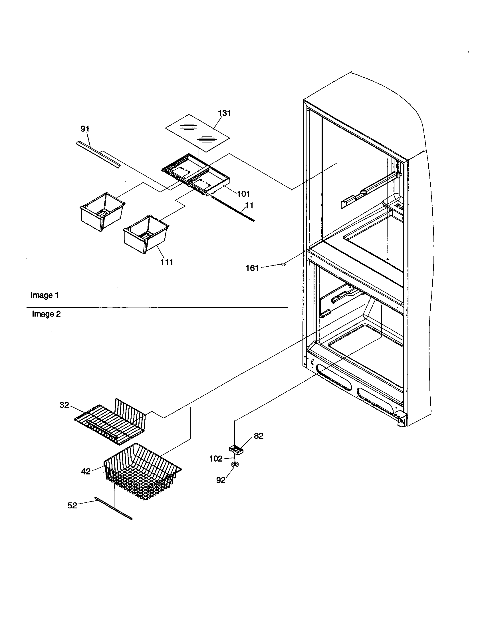 Crisper/freezer feature