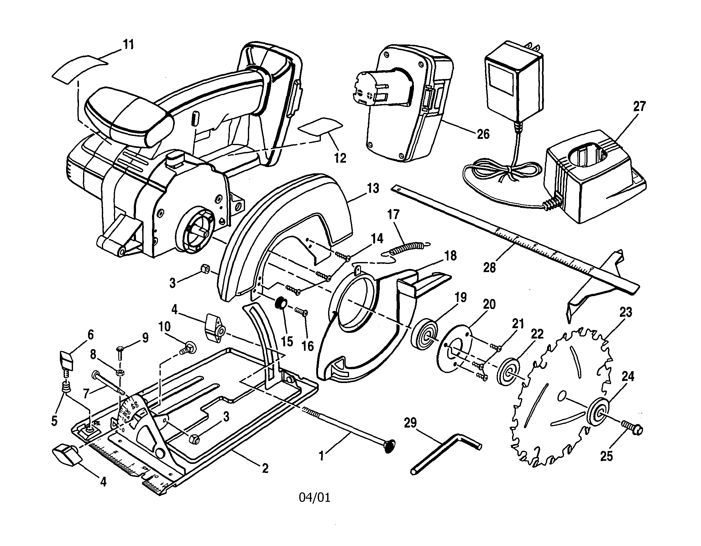 14.4 volts cordless trim saw