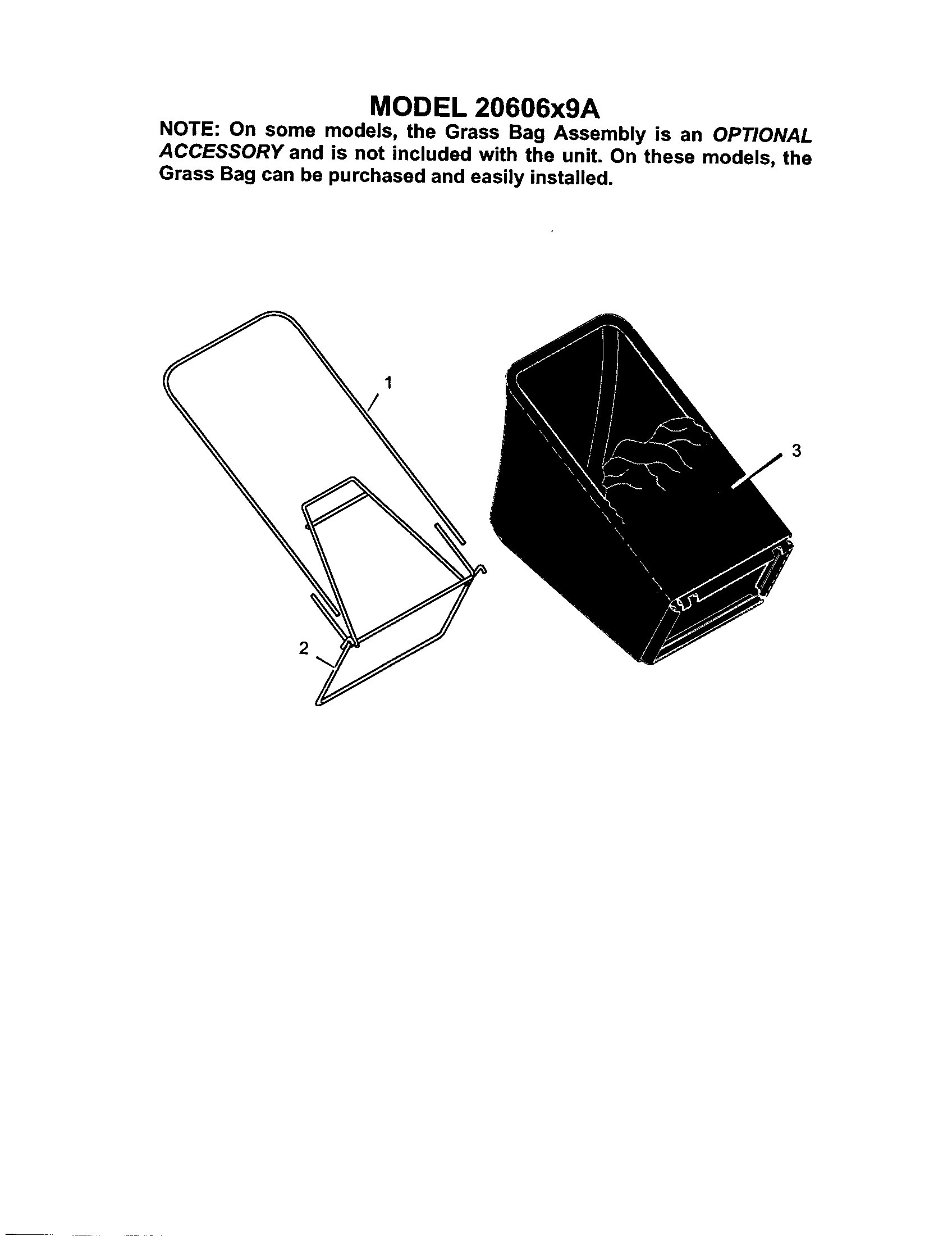 Frame and bag assembly