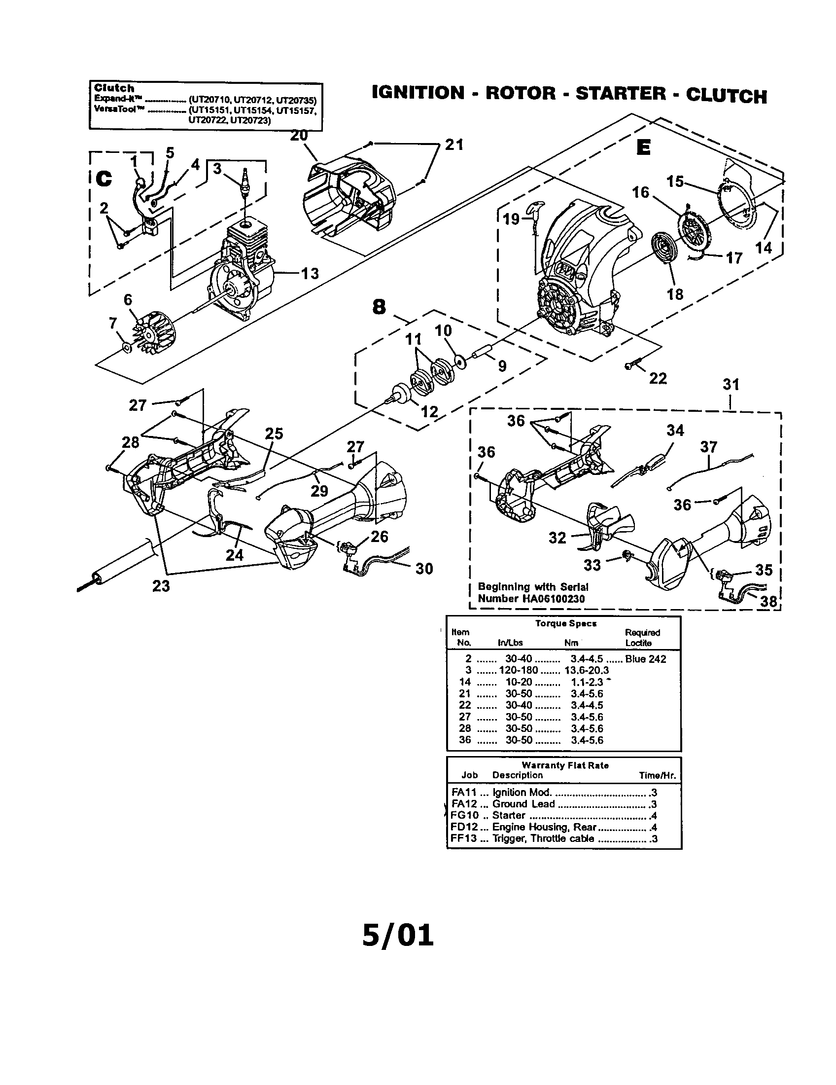 Ignition/rotor/starter/clutch