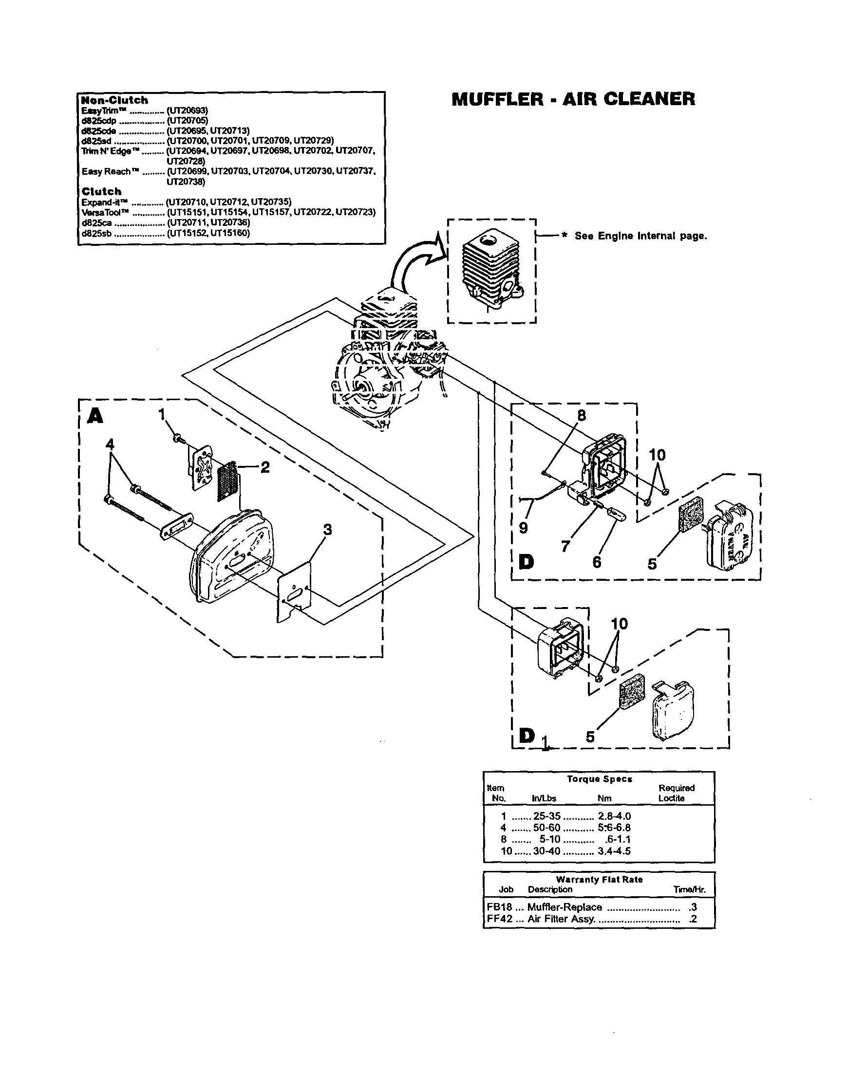 MUFFLER AND AIR CLEANER