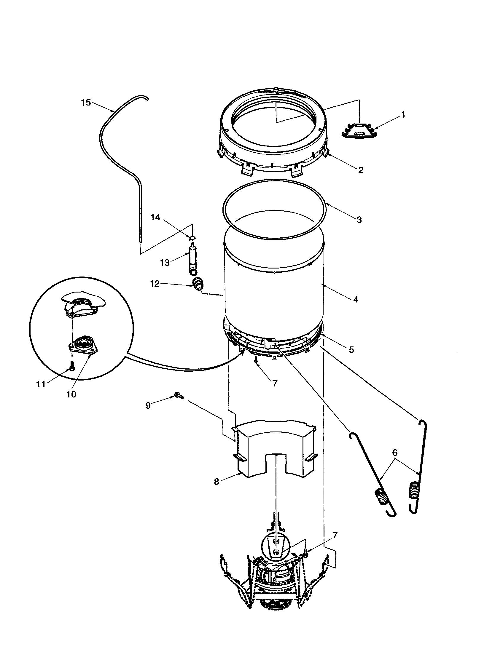 OUTER TUB AND PRESSURE TUBE