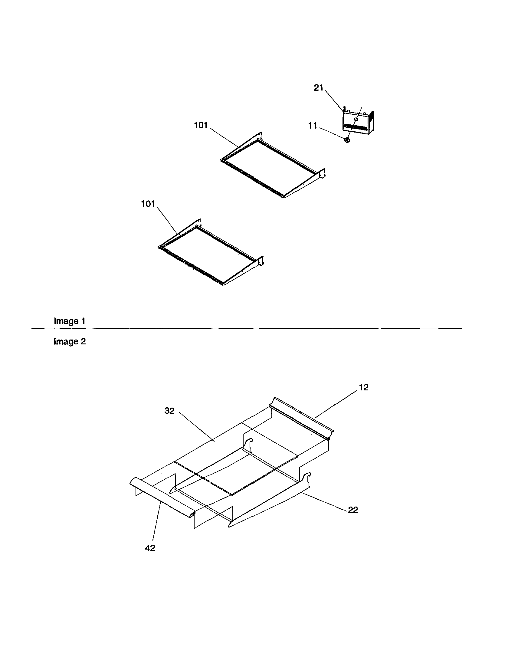 Refrig. feature/shelf assembly