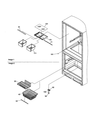 Crisper and freezer feature